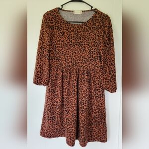 Altar'd State Leopard Print Long Sleeve Dress. Size M. Like New Condition
